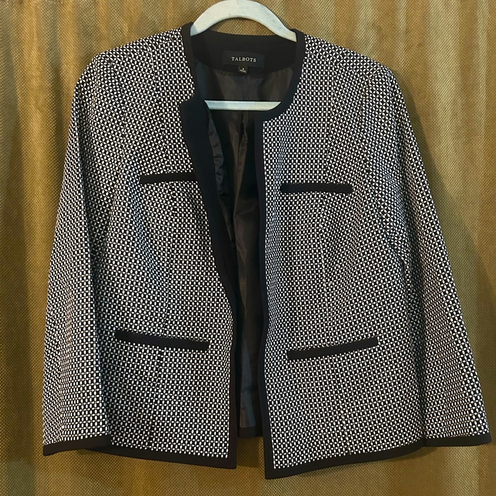 Black and White Talbots Dressy Blazer - Size 6